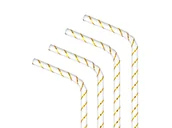 Słomki do napojów - Słomki papierowe w paski - 19,5 cm - 10 szt. - miniaturka - grafika 1