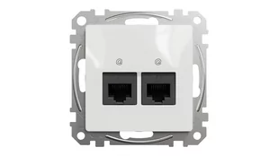 Schneider Electric, Sedna Design i Elements, Gniazdo komputerowe podwójne RJ45 kat. 6 UTP, białe, SDD111462 - Gniazdka elektryczne - miniaturka - grafika 1