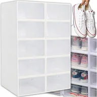 Szafki na buty - 10 x Pudełko Pojemnik Organizer Na Buty Z Klapą Pudełka Do Szafy Zestaw - miniaturka - grafika 1
