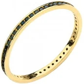 Pierścionki - Złoty pierścionek- obrączka Au 585 z cyrkoniami - miniaturka - grafika 1