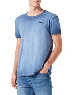 Koszulki męskie - Lonsdale Męski T-shirt Portskerra, niebieski (Washed Blue), XL - grafika 1