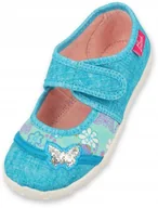 Buty dla dziewczynek - Beck Niebieskie Kapcie Dziecięce Z Wzorem 23 1Sdx - miniaturka - grafika 1