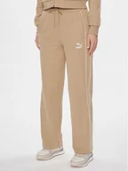 Spodnie sportowe damskie - Puma Spodnie dresowe T7 624212 Beżowy Relaxed Fit - miniaturka - grafika 1