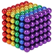 Klocki - Iso Trade, kulki Klocki Magnetyczne 216szt, 5mm, Tęczowe + Box, 9037 - miniaturka - grafika 1
