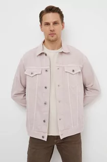Kurtki męskie - Pepe Jeans kurtka jeansowa męska kolor różowy przejściowa - grafika 1