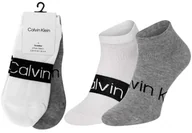 Skarpetki męskie - CALVIN KLEIN SKARPETKI STOPKI 2 PARY GREY/WHITE 701218712 001 - Rozmiar: 39-42 - miniaturka - grafika 1