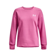 Bluzy damskie - Damska Bluza UNDER ARMOUR RIVAL FLEECE OVERSIZE CREW 1369423-659 – Różowy - miniaturka - grafika 1