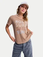 Koszulki i topy damskie - Roxy T-Shirt ERJZT06024 Brązowy Regular Fit - miniaturka - grafika 1