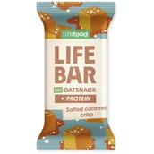 Batoniki - Baton Lifefood Lifebar Oat Snack Protein slaný karamel BIO 40 g Smak: słony karmel - miniaturka - grafika 1