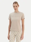 Koszulki i topy damskie - Guess T-Shirt V6RI20 J1314 Beżowy Regular Fit - miniaturka - grafika 1