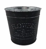 Donice - Flower TAJEMNICZY OGRÓD Osłonka metalowa 22 cm czarna - miniaturka - grafika 1