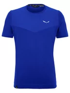 Koszulki sportowe męskie - Salewa Koszulka funkcyjna "Lavaredo" w kolorze niebieskim - miniaturka - grafika 1