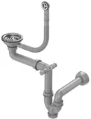 Syfony - QUADRON SYFON MANUALNY DO ZLEWOZMYWAKÓW Z GRANITU stalowy - miniaturka - grafika 1