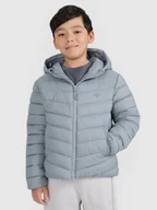 Kurtki i płaszcze dla chłopców - 4F Kurtka puchowa z wypełnieniem syntetycznym chłopięca - szara 146 (10-11 lat) - miniaturka - grafika 1