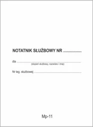 Notatnik służbowy Mp-11 - Druki akcydensowe Notatnik służbowy Mp-11 - Druki akcydensowe - miniaturka - grafika 1