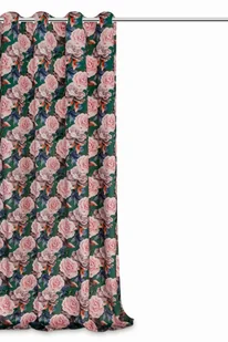 Zasłona gotowa na przelotkach Rose Dark 140x250 welurowa zielona róże - Zasłony Zasłona gotowa na przelotkach Rose Dark 140x250 welurowa zielona róże - Zasłony - miniaturka - grafika 1