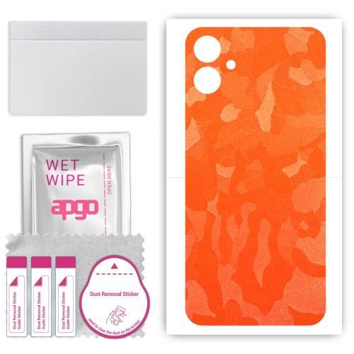 folia naklejka skórka strukturalna na TYŁ do Samsung Galaxy A05 - Moro Camo Pomarańczowy - apgo SKINS