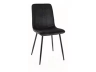 Krzesła - Krzesło welurowe ALAN VELVET czarne SIGNAL - miniaturka - grafika 1
