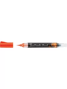 Pentel Dual Metallic Brush | Orange + Metallic Yellow - Przybory szkolne - miniaturka - grafika 1
