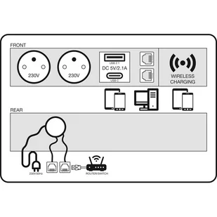 Stół INFINITY 1800 x 900 x 750, grafit + port blatowy TYP V, srebrny - Stoły i stoliki do biura - miniaturka - grafika 3