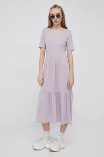 Sukienki - JDY sukienka kolor fioletowy midi rozkloszowana - grafika 1