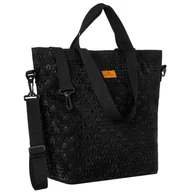 Torebki damskie - Wygodny shopper damski z poliestru w czarnym kolorze - Rovicky - miniaturka - grafika 1