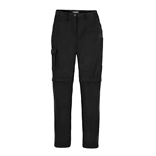 Craghoppers Damskie spodnie Expert Kiwi Cabrio, czarne, rozmiar 18