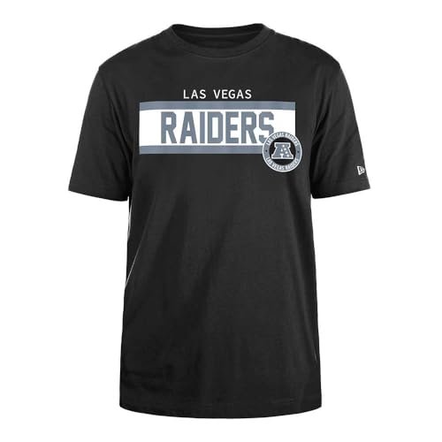 New Era Unisex NFL regularna koszulka z atramentem o wysokiej gęstości nadruk z przodu grafika Las Vegas Raiders oryginalna koszulka w kolorze drużyny