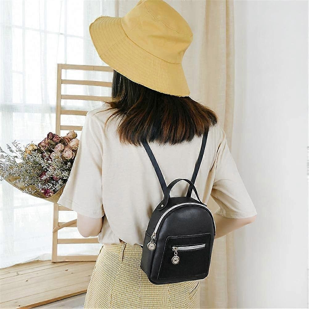 Śliczny mini skórzany plecak dla kobiet Śliczny plecak na co dzień Kieszenie zapinane na zamek Crossbody Convertible Shoulder Bags