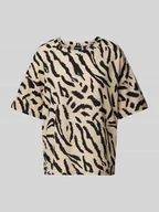 Koszulki i topy damskie - T-shirt z fakturowanym wzorem model ‘LUNA’ - miniaturka - grafika 1