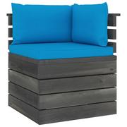 Meble ogrodowe - Ogrodowa sofa narożna z palet, z poduszkami, drewno sosnowe kod: V-3061651 - miniaturka - grafika 1