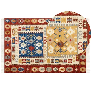 Dywan wełniany kilim 200 x 300 cm wielokolorowy VOSKEHAT - Dywany - miniaturka - grafika 1