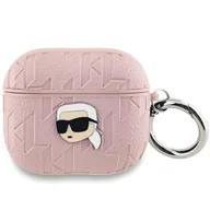 Akcesoria do słuchawek - Etui Karl Lagerfeld Monogram Karl Head na AirPods 3 - różowe - miniaturka - grafika 1