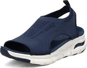 Moda i Uroda OUTLET - Skechers Damskie sandały Arch Fit City Catch, Granatowa dzianina, 37 EU - miniaturka - grafika 1