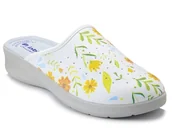 Klapki i japonki damskie - Klapki damskie medyczne sanitarne w kwiaty skórzana wkładka Inblu 50-51-38 - miniaturka - grafika 1