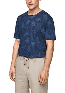 s.Oliver BLACK LABEL Męski T-shirt, Ciemnoniebieski Aop, S - Koszulki męskie - miniaturka - grafika 1