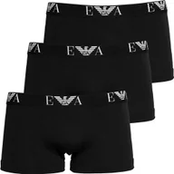 Majtki męskie - EMPORIO ARMANI 3 Pack Bokserki męskie Biały Niebieski Czarny Wielokolorowy S do XXL 3 Czarny XL - miniaturka - grafika 1