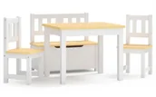 Zestawy mebli dla dzieci - Biało-beżowy 4-częściowy zestaw dziecięcy C1-F90 - miniaturka - grafika 1