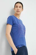 Koszulki sportowe damskie - Salewa t-shirt sportowy Pure Skyline kolor niebieski - miniaturka - grafika 1