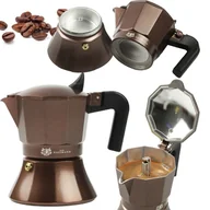 Zaparzacze i kawiarki - KAWIARKA ZAPARZACZ do KAWY HERBATY 450ml 9 filiżanek BRĄZOWA INDUKCJA GAZ - miniaturka - grafika 1