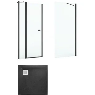 Zestaw Roca Capital kabina prysznicowa 90 cm kwadratowa z brodzikiem Terran czarny mat/szkło przezroczyste (AM4609016M, AM4409016M, ... - Kabiny prysznicowe - miniaturka - grafika 1