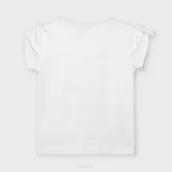 Koszulki dla dziewczynek - Mayoral,, Koszulka dziewczęca z krótkim rękawem, Liberty, kremowa, rozmiar 110 - miniaturka - grafika 1