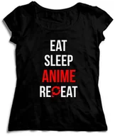 Gadżety dla niej i dla niego - Koszulka - Eat Sleep Anime Repeat - miniaturka - grafika 1