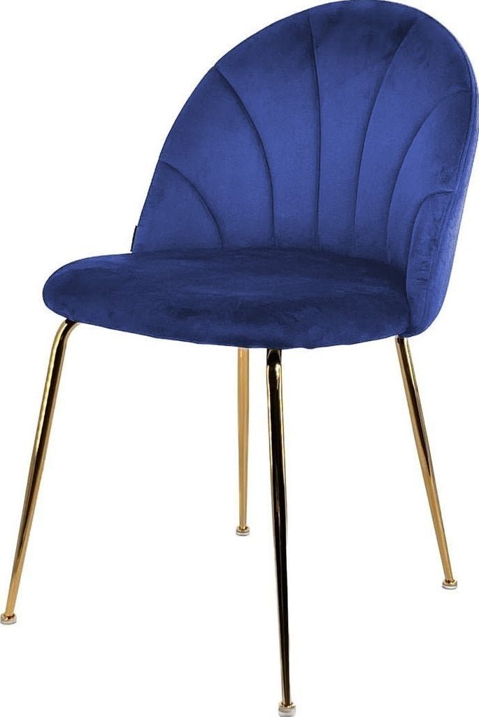 Lugano Krzesło tapicerowane CAMILA BLUE VELVET GOLD