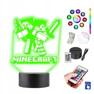 Lampy stojące - Lampka Na Biurko Nocna Minecraft 16Kolorów Led Plexido - miniaturka - grafika 1