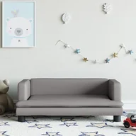 Meble do sypialni - vidaXL Sofa dla dzieci, szara, 80x45x30 cm, sztuczna skóra - miniaturka - grafika 1
