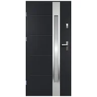 Drzwi zewnętrzne - Isoxa Drzwi zewnętrzne stalowe wejściowe Bella Lako 68 antracytowe 80 lewe - miniaturka - grafika 1