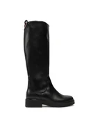 Kozaki damskie - Tommy Hilfiger Kozaki Premium Leather Long Boot FW0FW08180 Czarny - miniaturka - grafika 1
