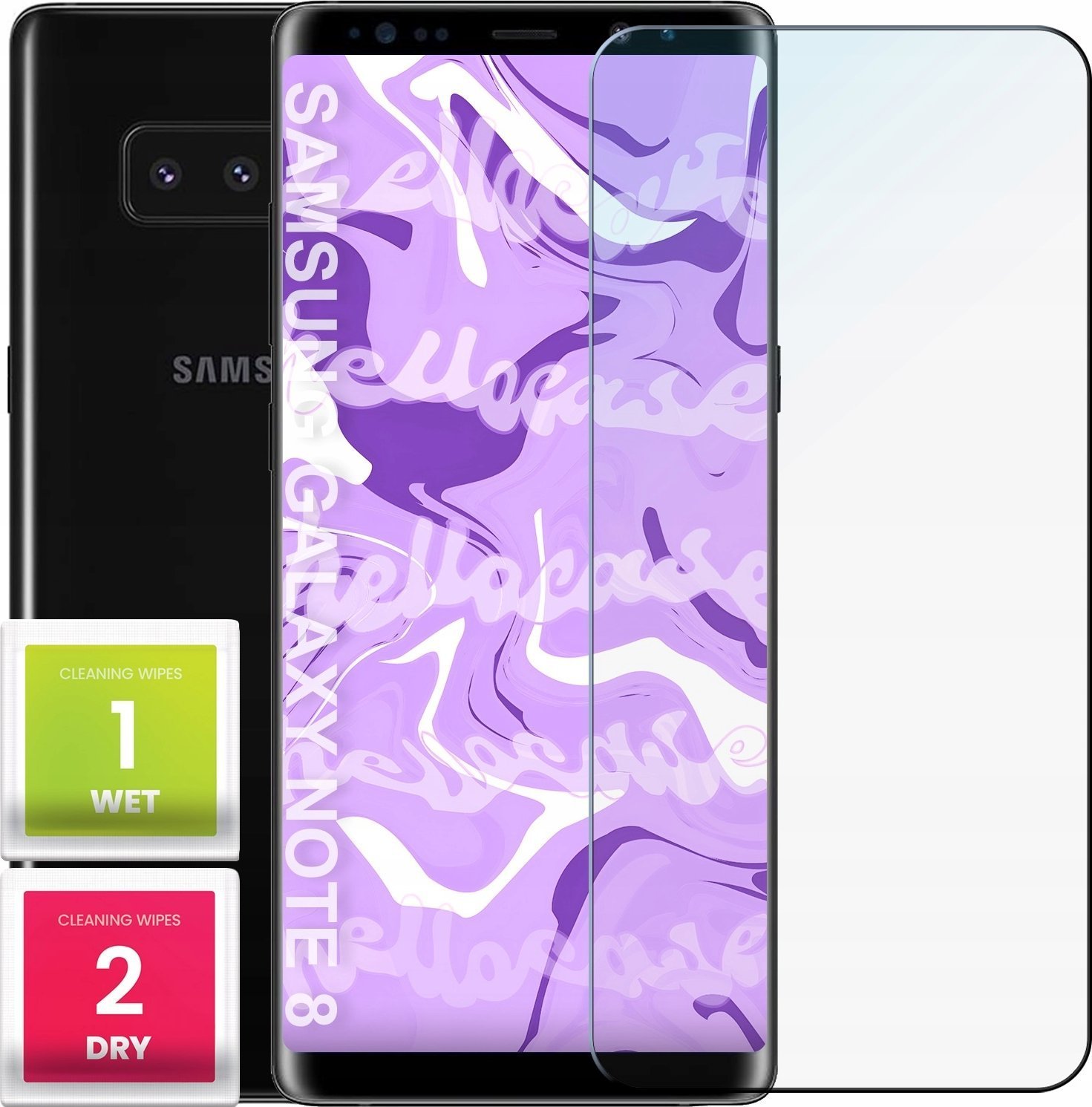 Hello Case Szkło Hartowane do Samsung Galaxy Note 8 szybka 9H, płaskie 2.5D, szybka