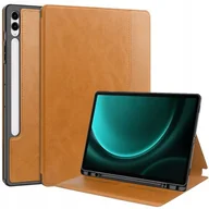 Etui do tabletów - ETUI do Samsung Galaxy Tab S9+ Tab S9 FE+ 12.4 LEATHER CASE PEN brązowe Case Obudowa Pokrowiec Futerał - miniaturka - grafika 1